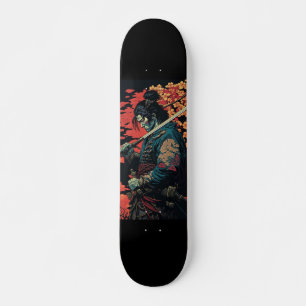 Samurai with sword skateboard