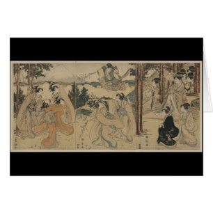 Samurai with Women and Mt. Fuji Background c.1801