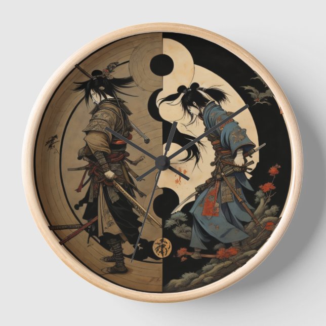 Samurai Ying Yang clock  (Front)