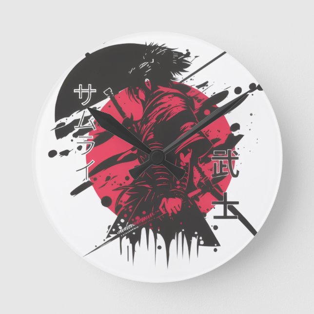 Samuri Style Round Clock (Front)