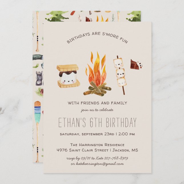 S'amuser davantage | Invitation de fête d'annivers (Devant / Derrière)