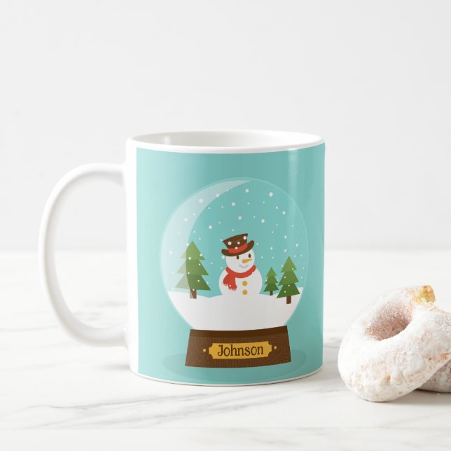 S'AMUSER ! Snowman Mug - Personnalisé -Ajouter un  (Avec donut)