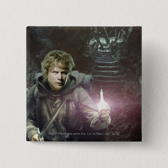 Samwise and SHELOB™ 2 Inch Square Button (Front)
