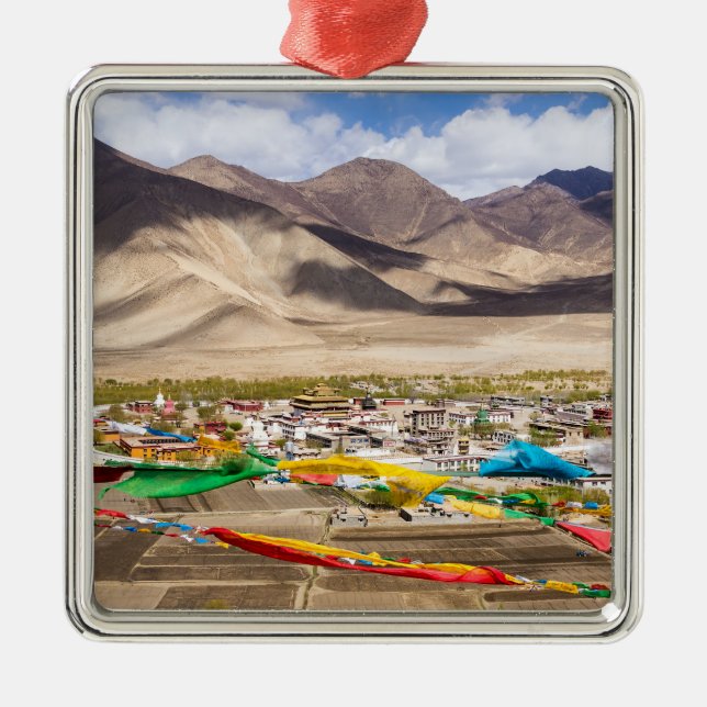 Samye monastery aerial view - Tibet, Asia Metal Ornament (Front)