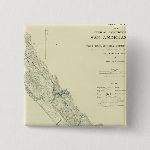 San Andreas Rift near Fort Ross 2 Inch Square Button