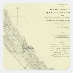 San Andreas Rift near Fort Ross Square Sticker