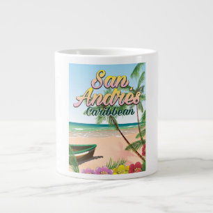 San Andrés island travel poster Large Coffee Mug