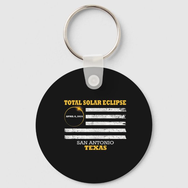 San Antonio 2024 Solar Eclipse 2024 040824 Eclipse Keychain (Front)