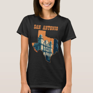 San Antonio Alamo Texas Retro Travel T-Shirt
