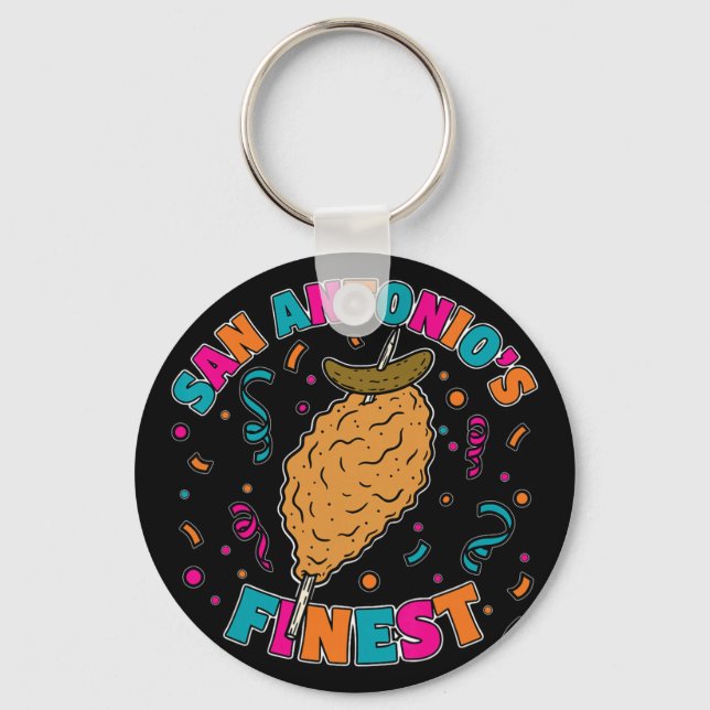 San Antonio Chicken On A Stick  Keychain (Front)