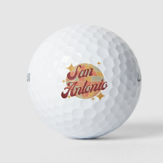 San Antonio City Texas Retro golfing resort  Golf Balls (Front)