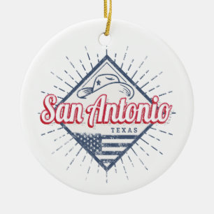 San Antonio City Texas United States Vintage USA Ceramic Ornament