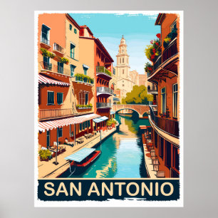 San Antonio, City, Travel Poster