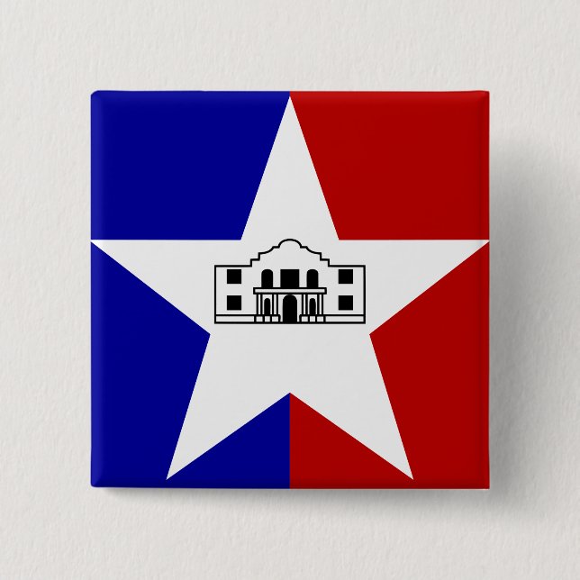 San Antonio Flag 2 Inch Square Button (Front)