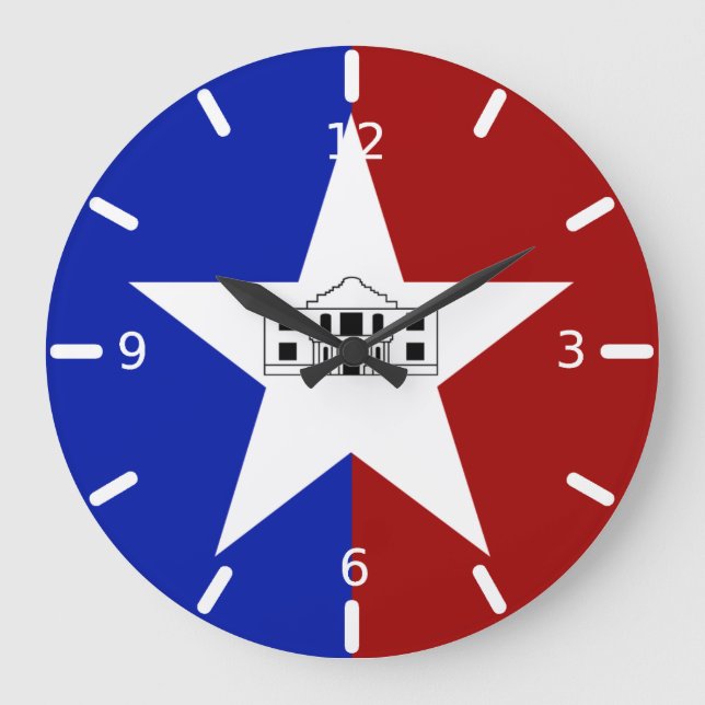 San Antonio flag Large Clock (Front)