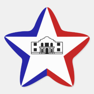 San Antonio Flag Star Sticker
