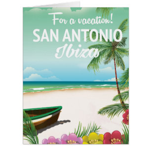 San Antonio Ibiza beach travel poster