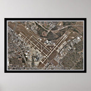 San Antonio Intl Airport Texas Satellite Map Poster