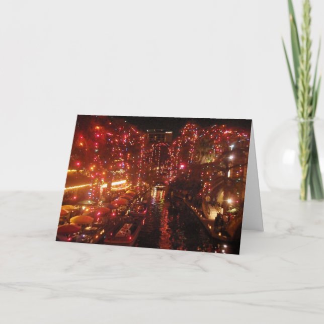 San Antonio Riverwalk lights Holiday Card (Front)