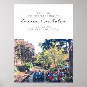 San Antonio Riverwalk Wedding Welcome Sign