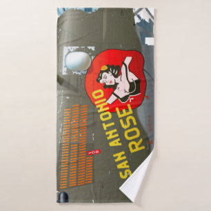 San Antonio Rose B-24 Nose Art (Vintage Fuselage) Bath Towel