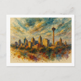 San Antonio Skyline, Postcard