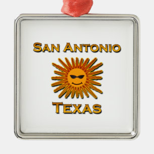 San Antonio Sun Icon Metal Ornament