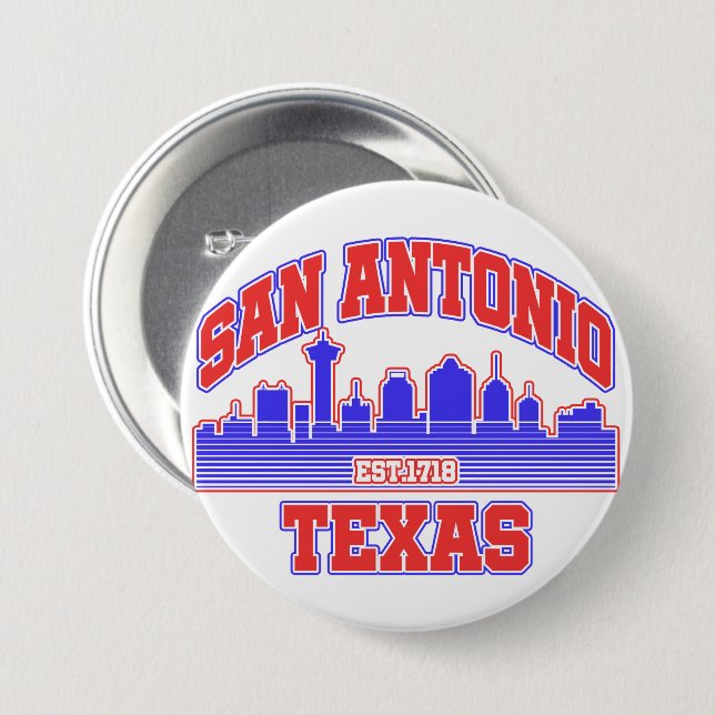 San Antonio,Texas 3 Inch Round Button (Front & Back)