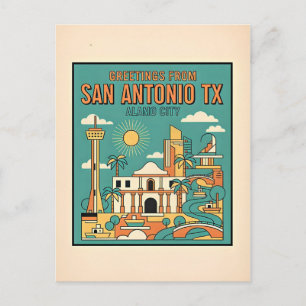 San Antonio Texas Alamo Retro Travel 1930s Postcard