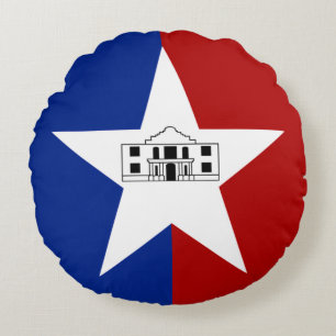 San Antonio (Texas) City flag Round Pillow