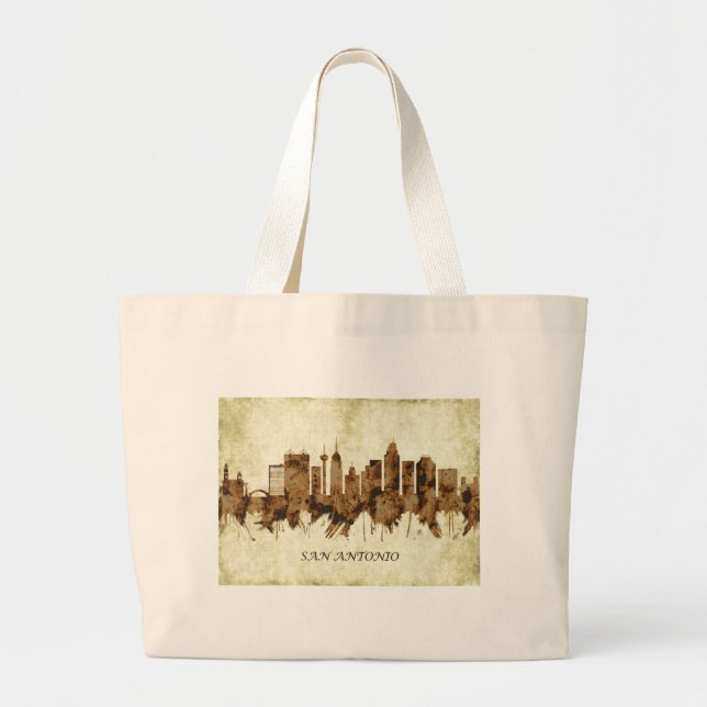 San Antonio Texas Cityscape Large Tote Bag (Front)