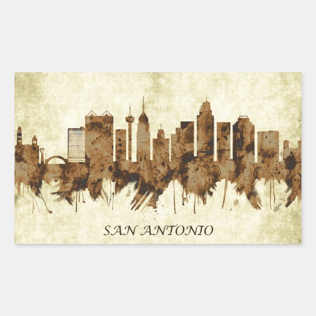 San Antonio Texas Cityscape Sticker (Front)