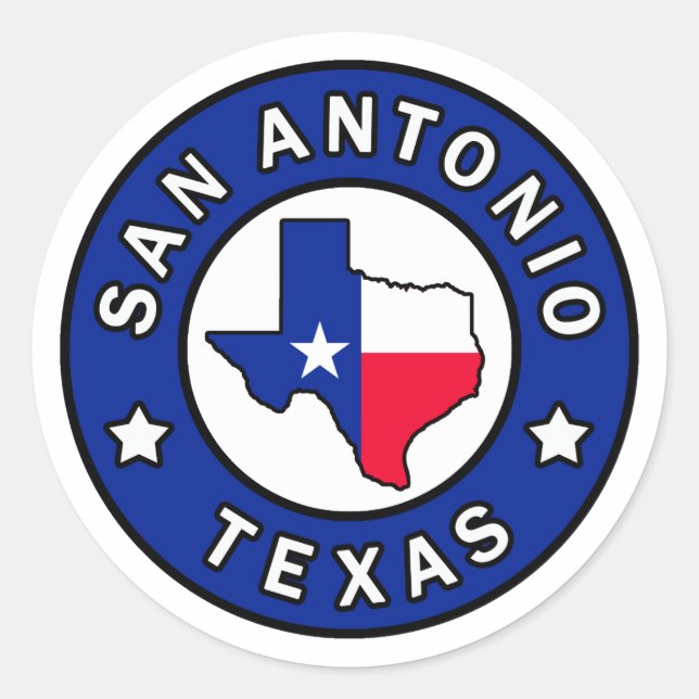 San Antonio Texas Classic Round Sticker (Front)