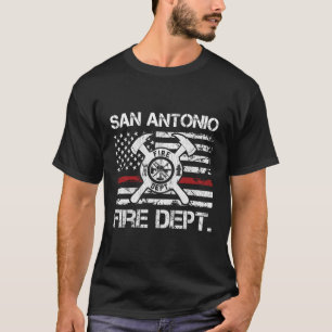 San Antonio Texas Fire Dept Thin Red Line Fire T-Shirt