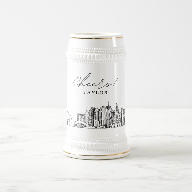 San Antonio Texas Personalized Skyline Beer Stein (Center)