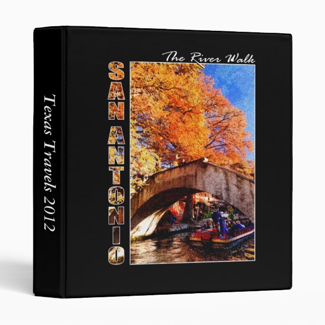 San Antonio, Texas:  River Walk Bridge 1" Binder (Front/Spine)