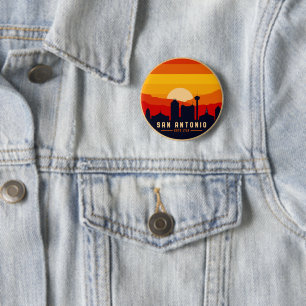 San Antonio Texas Skyline Cityscape Souvenir 2 Inch Round Button