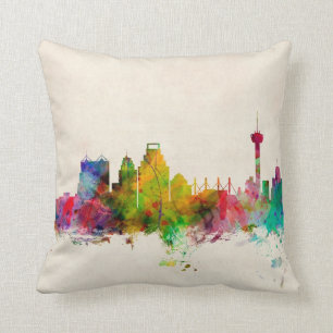 San Antonio Texas Skyline Cityscape Throw Pillow