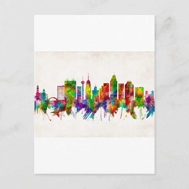 San Antonio Texas skyline Holiday Postcard (Front)