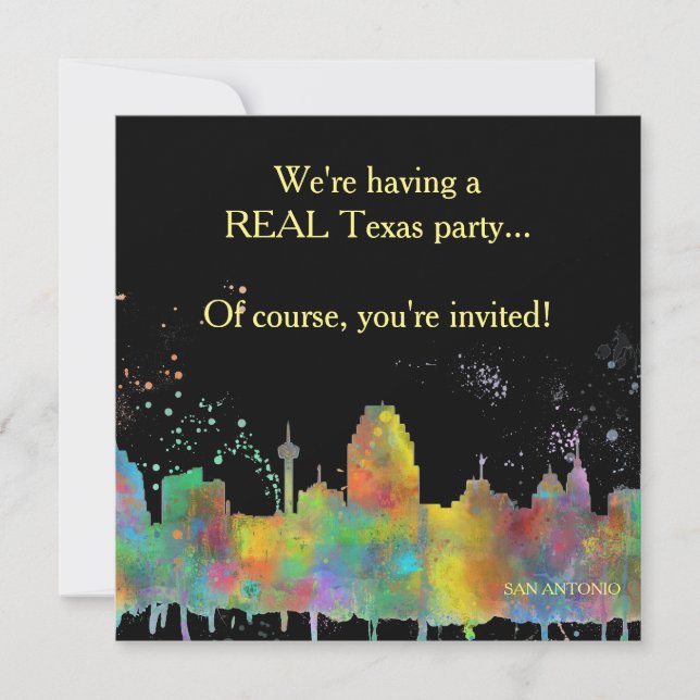 SAN ANTONIO TEXAS SKYLINE INVITATION (Front)