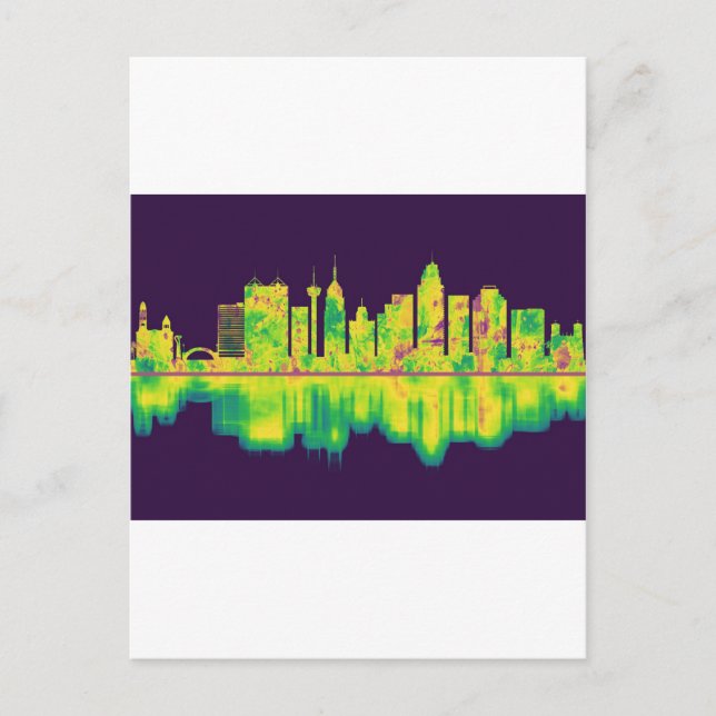 San Antonio Texas skyline Invitation Postcard (Front)
