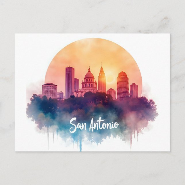 San Antonio Texas skyline Postcard (Front)
