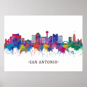 San Antonio Texas Skyline Poster