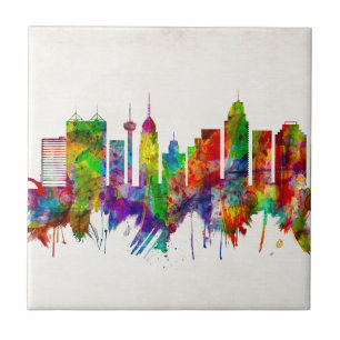 San Antonio Texas skyline Tile