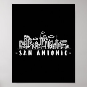 San Antonio Texas Skyline Tx Pride  Poster