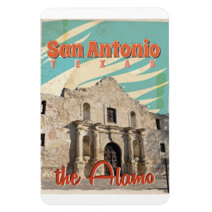 San Antonio, Texas, The Alamo Travel Poster Magnet