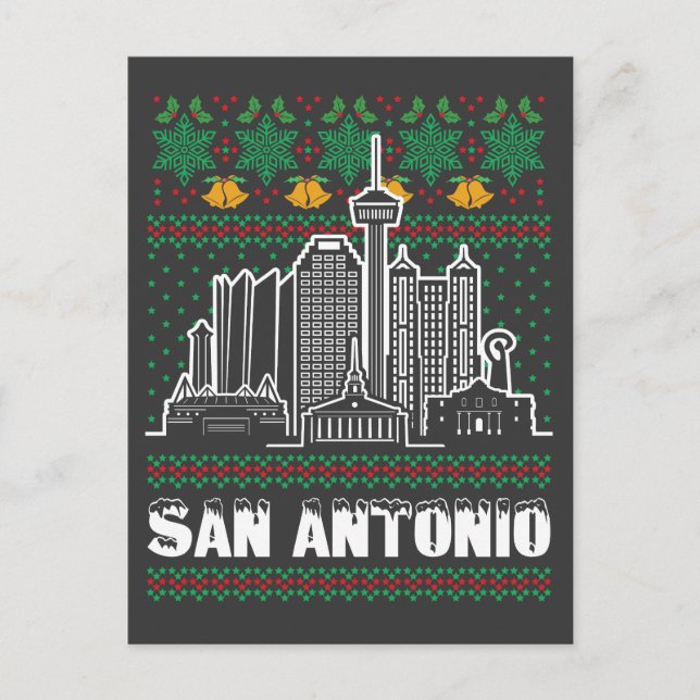 San Antonio Texas Ugly Christmas Postcard (Front)