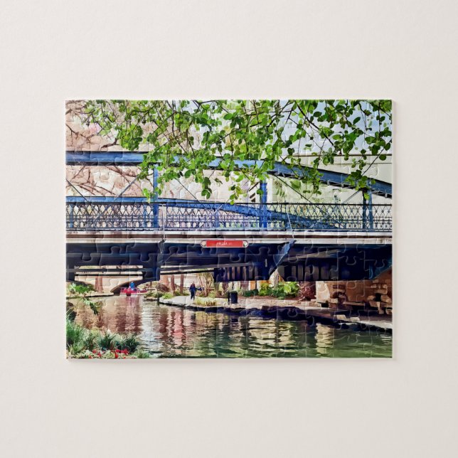 San Antonio TX - Bridge on Paseo Del Rio Jigsaw Puzzle (Horizontal)