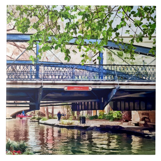 San Antonio TX - Bridge on Paseo Del Rio Tile (Front)