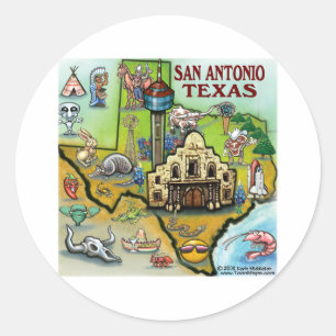 San Antonio TX Classic Round Sticker